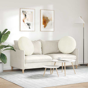 Samt Sitzkissen Creme 2er Set Ø 80cm