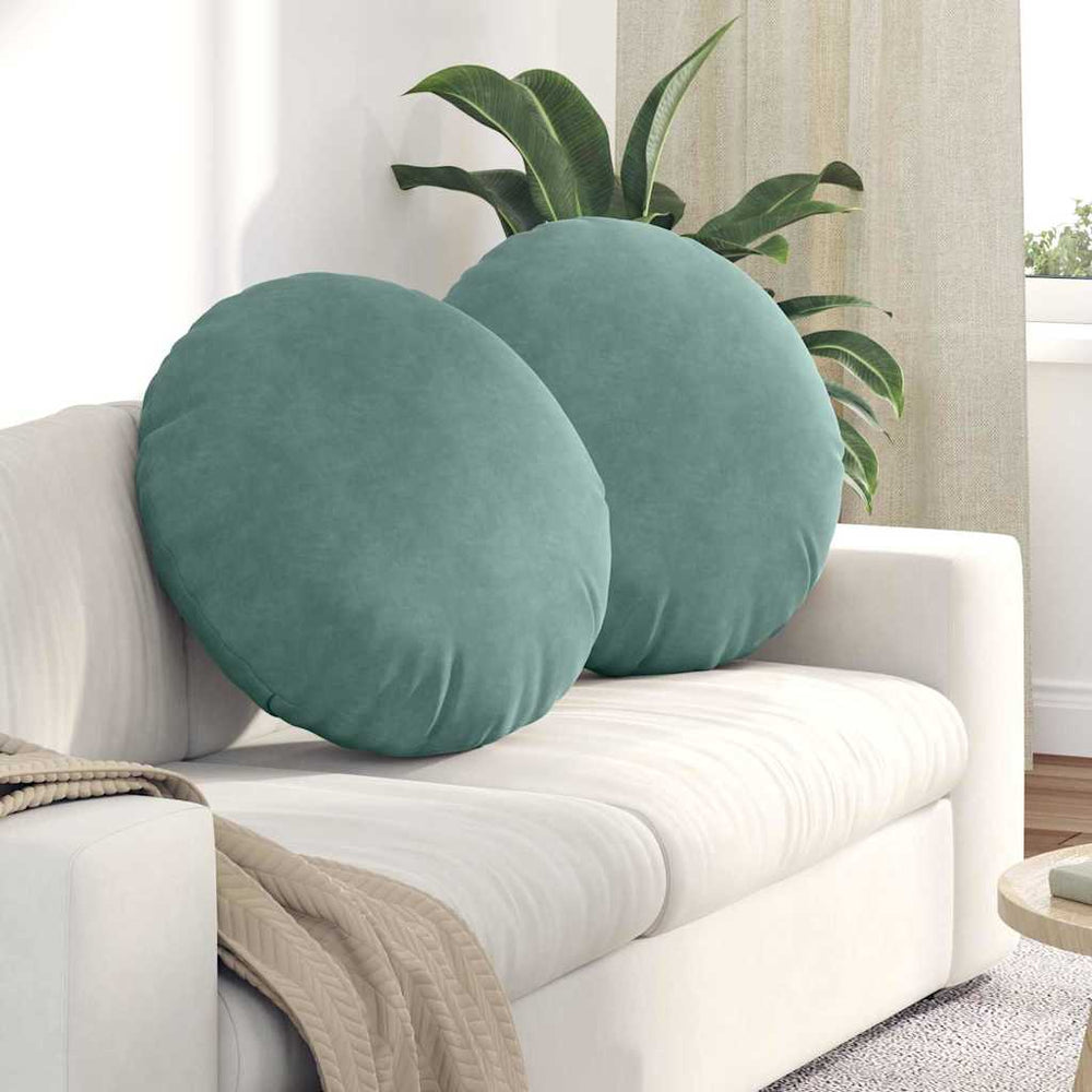 Sitzkissen 2er Set Meergrün Samt Ø 80cm