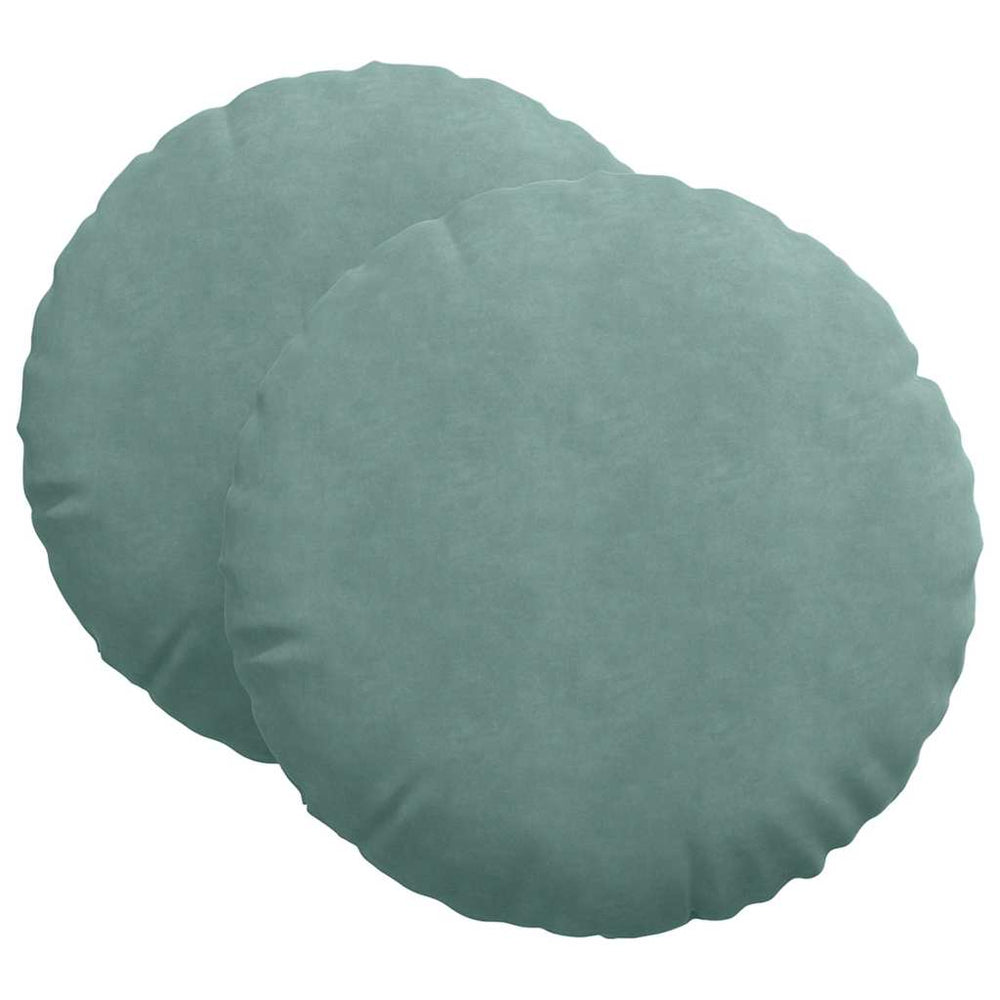 Sitzkissen 2er Set Meergrün Samt Ø 80cm