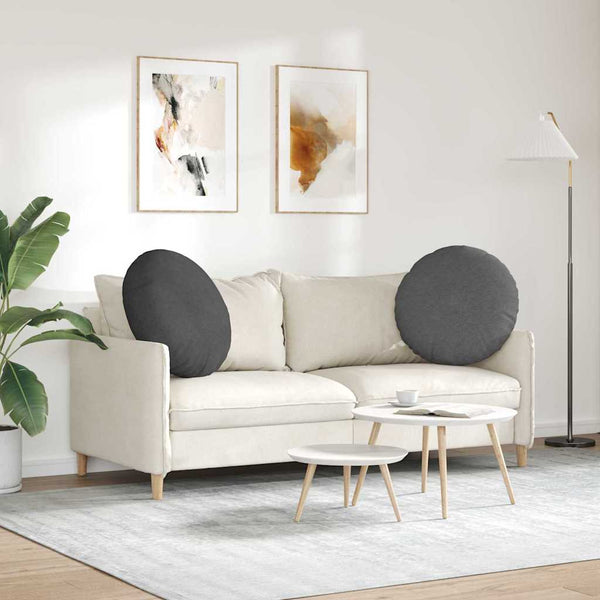 Sitzkissen 2er Set Dunkelgrau Cord Ø 80cm