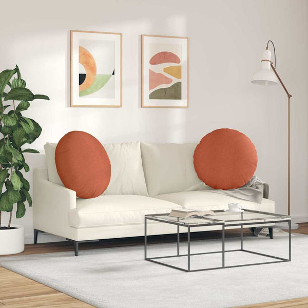 Cord Sitzkissen 2er Set Rot-Orange Ø 80cm
