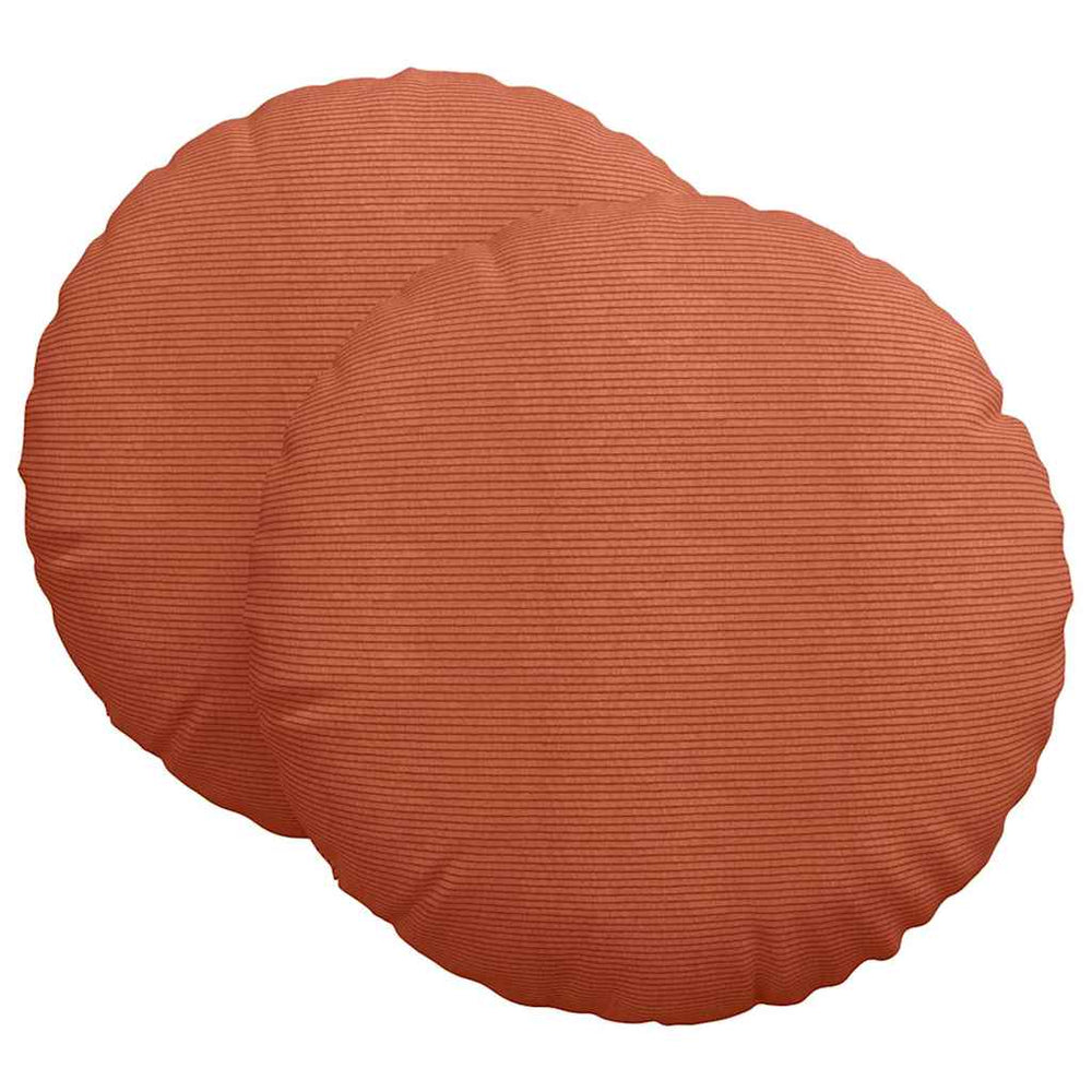 Cord Sitzkissen 2er Set Rot-Orange Ø 80cm