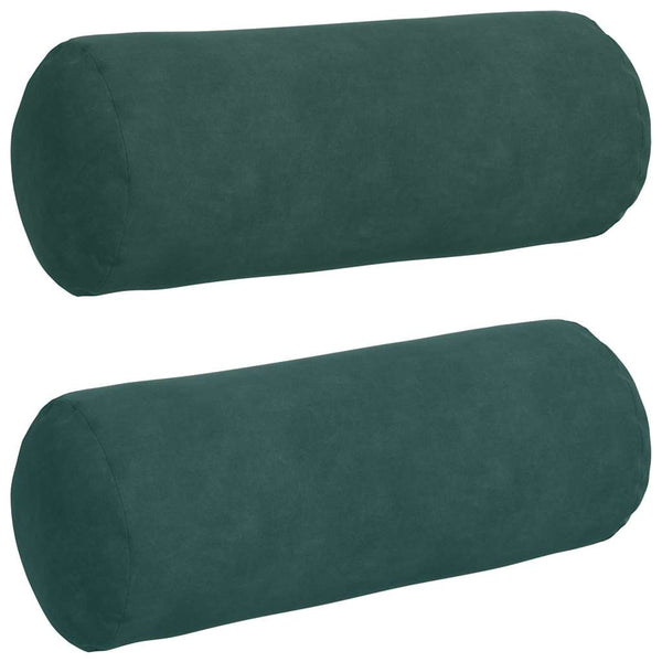 vidaXL Traversins 2 pcs Vert foncé Ø 15 x 40 cm Velours côtelé