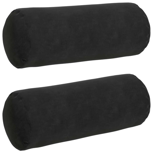 2er-Set Bolsterkissen Schwarz Cord