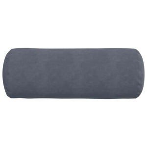 2er Set Bolsterkissen Dunkelgrau Cord Ø25x70cm
