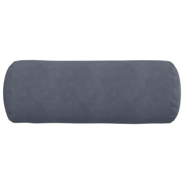 2er Set Bolsterkissen Dunkelgrau Cord Ø25x70cm