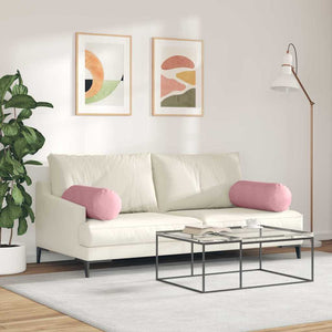 vidaXL Traversin 2 pièces rose Ø 25 x 70 cm en velours côtelé