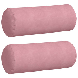 vidaXL Traversin 2 pièces rose Ø 25 x 70 cm en velours côtelé