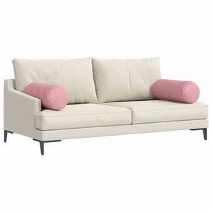 vidaXL Traversin 2 pièces rose Ø 25 x 70 cm en velours côtelé
