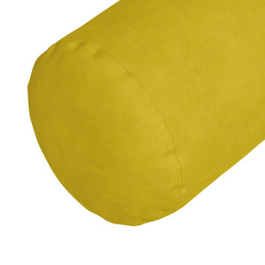 Gelbe Cord Bolsterkissen 2er Set Ø25x70cm