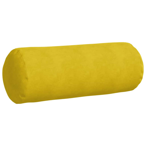 Gelbe Cord Bolsterkissen 2er Set Ø25x70cm