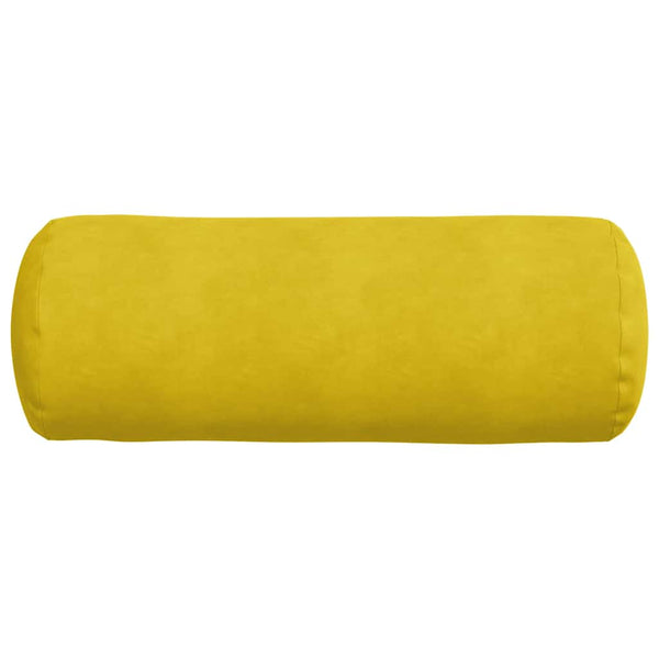 Gelbe Cord Bolsterkissen 2er Set Ø25x70cm