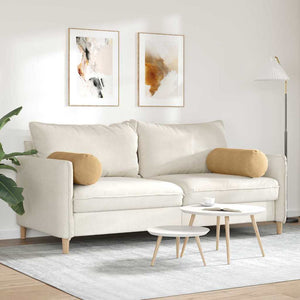 2er Set Bolsterkissen Braun Cord Ø 25x70cm