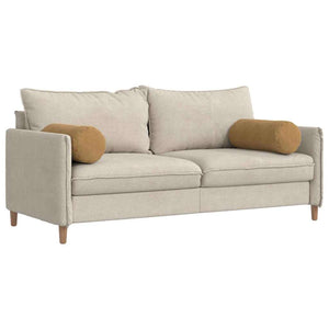 2er Set Bolsterkissen Braun Cord Ø 25x70cm