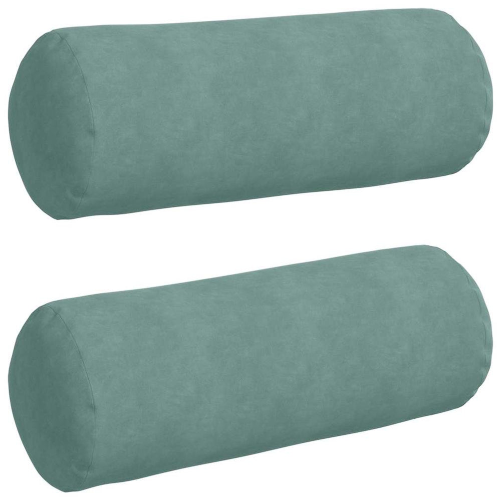 2er-Set Bolsterkissen Cord Meergrün Ø 25x70cm