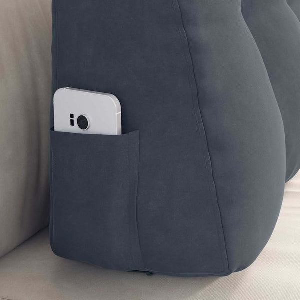 Samt Rückenkissen Dunkelgrau 80 cm