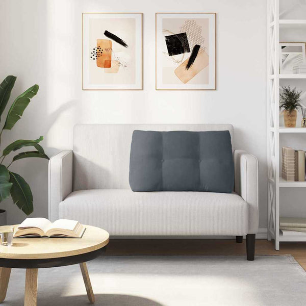 Samt Rückenkissen Dunkelgrau 80 cm