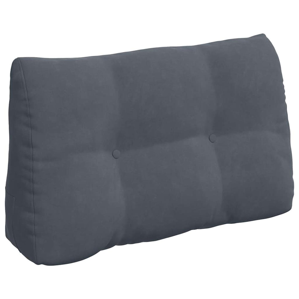 Samt Rückenkissen Dunkelgrau 80 cm
