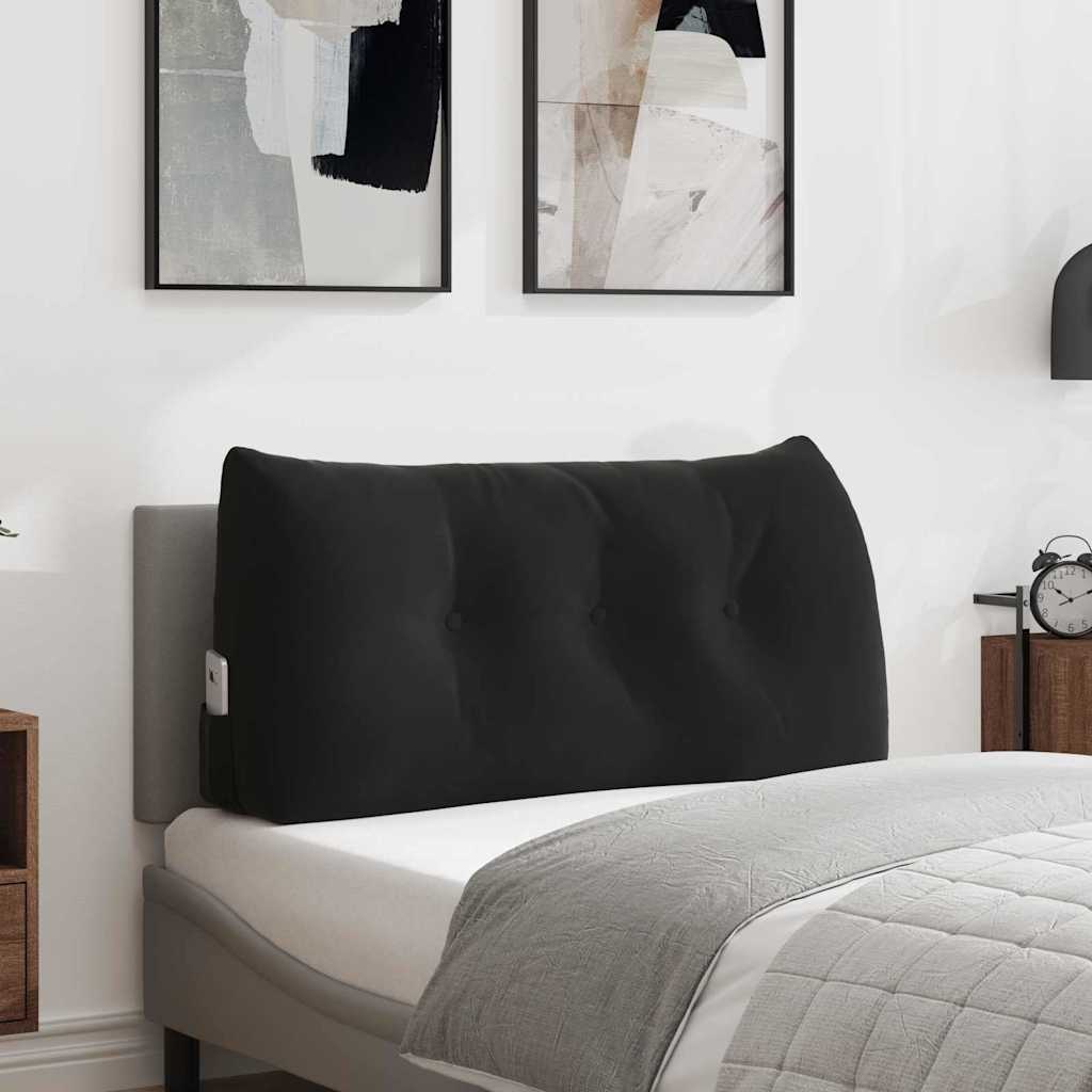 Schwarzes Samt Rückenkissen 100 cm
