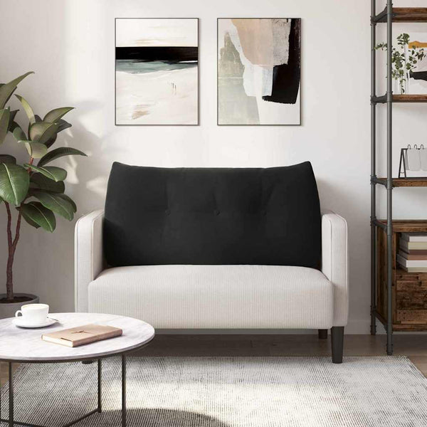 Schwarzes Samt Rückenkissen 100 cm
