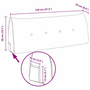 Samt Rückenkissen Braun 120 cm
