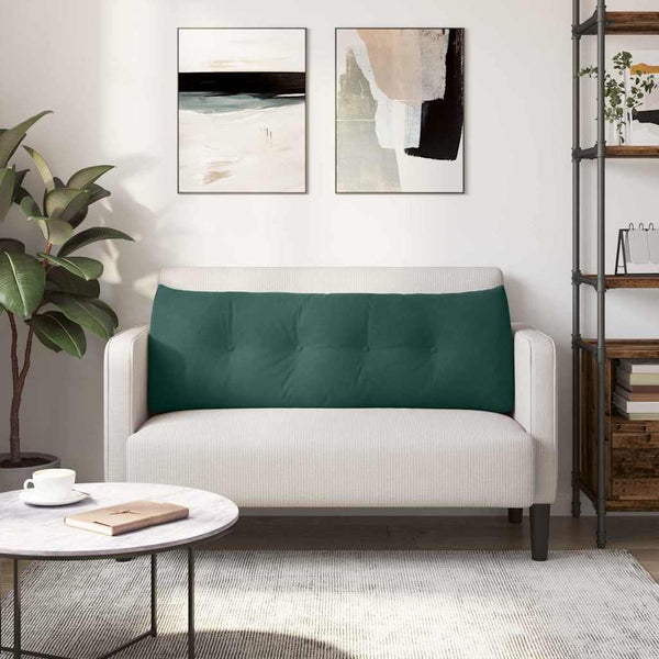 Dunkelgrünes Samt Rückenkissen 140cm