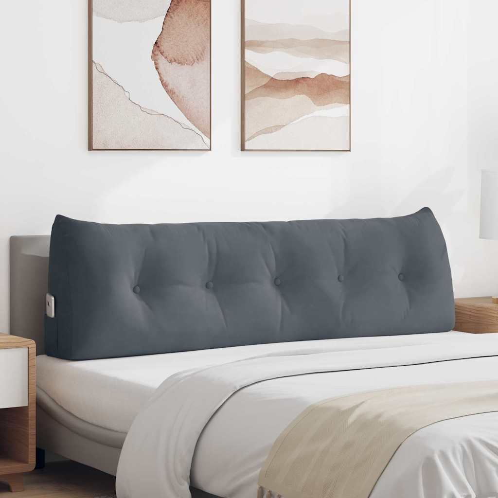 Samt Rückenkissen Dunkelgrau 160cm