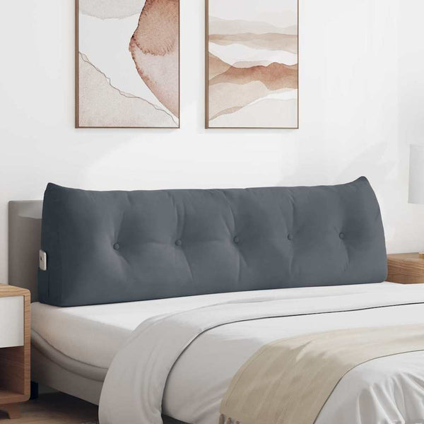 Samt Rückenkissen Dunkelgrau 160cm