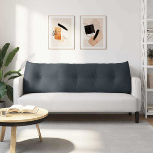 Samt Rückenkissen Dunkelgrau 160cm