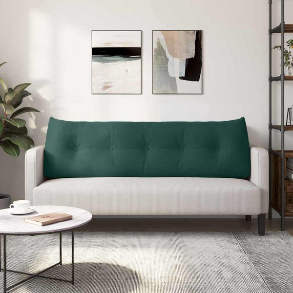 Dunkelgrünes Samt Rückenkissen 160 cm