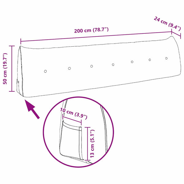 Dunkelgrünes Samt Rückenkissen 200 cm