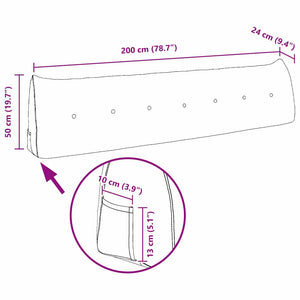 Samt Rücken Kissen Braun 200cm