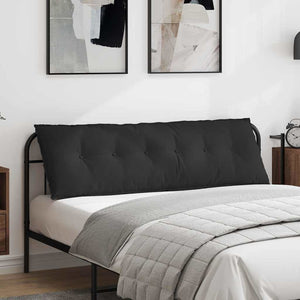vidaXL Coussin de dossier noir 160 x 50 cm en microfibre