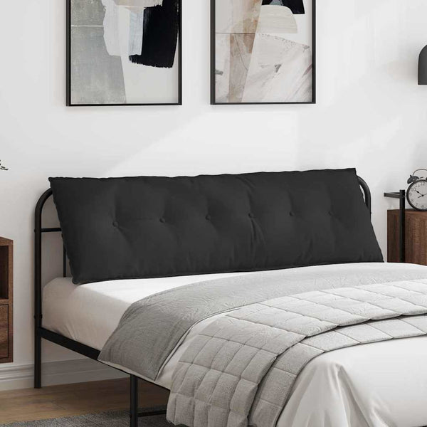 vidaXL Coussin de dossier noir 160 x 50 cm en microfibre