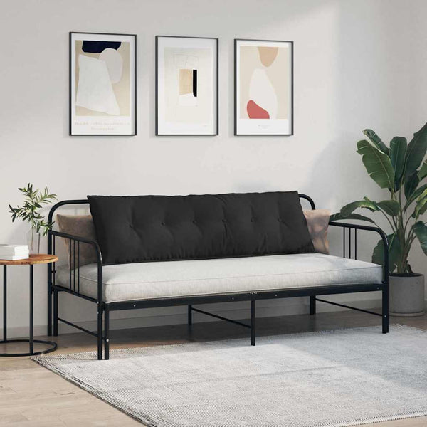 vidaXL Coussin de dossier noir 160 x 50 cm en microfibre