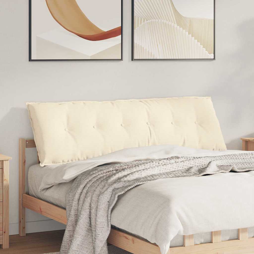 vidaXL Coussin de dossier crème 160 x 50 cm en velours côtelé