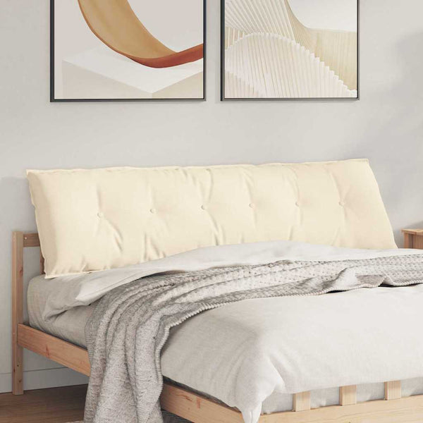 vidaXL Coussin de dossier crème 180 x 50 cm en velours côtelé