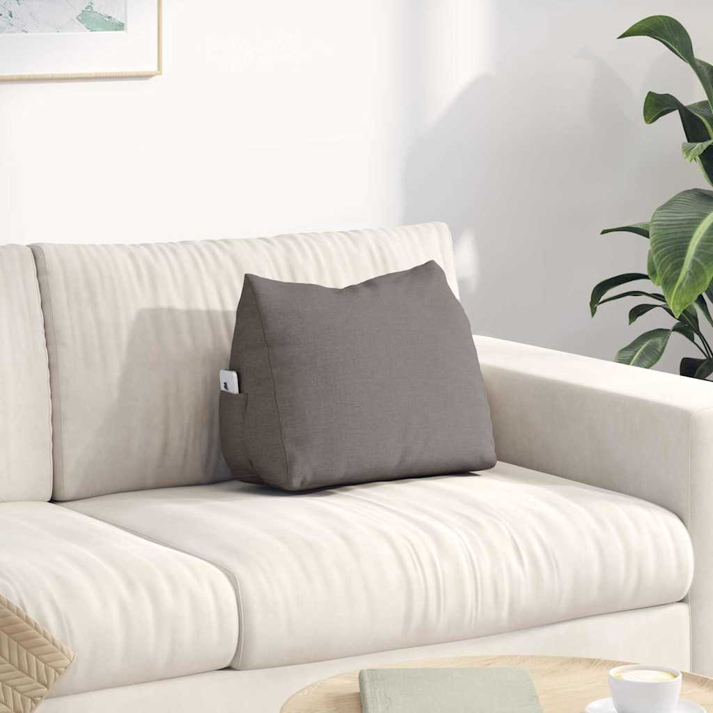 Rückenkissen Taupe Stoff 45x35 cm
