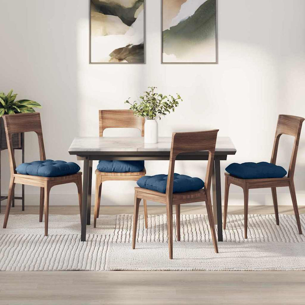 Blaue Sitzkissen 4er-Set, 40x40 cm