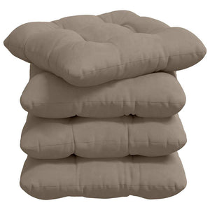 Sitzkissen 4er Set Taupe Mikrofaser 40x40 cm