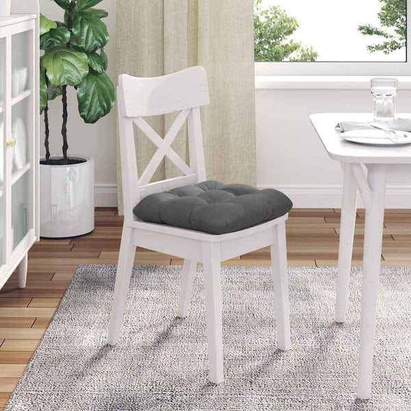 Sitzkissen 4er Set Dunkelgrau Mikrofaser