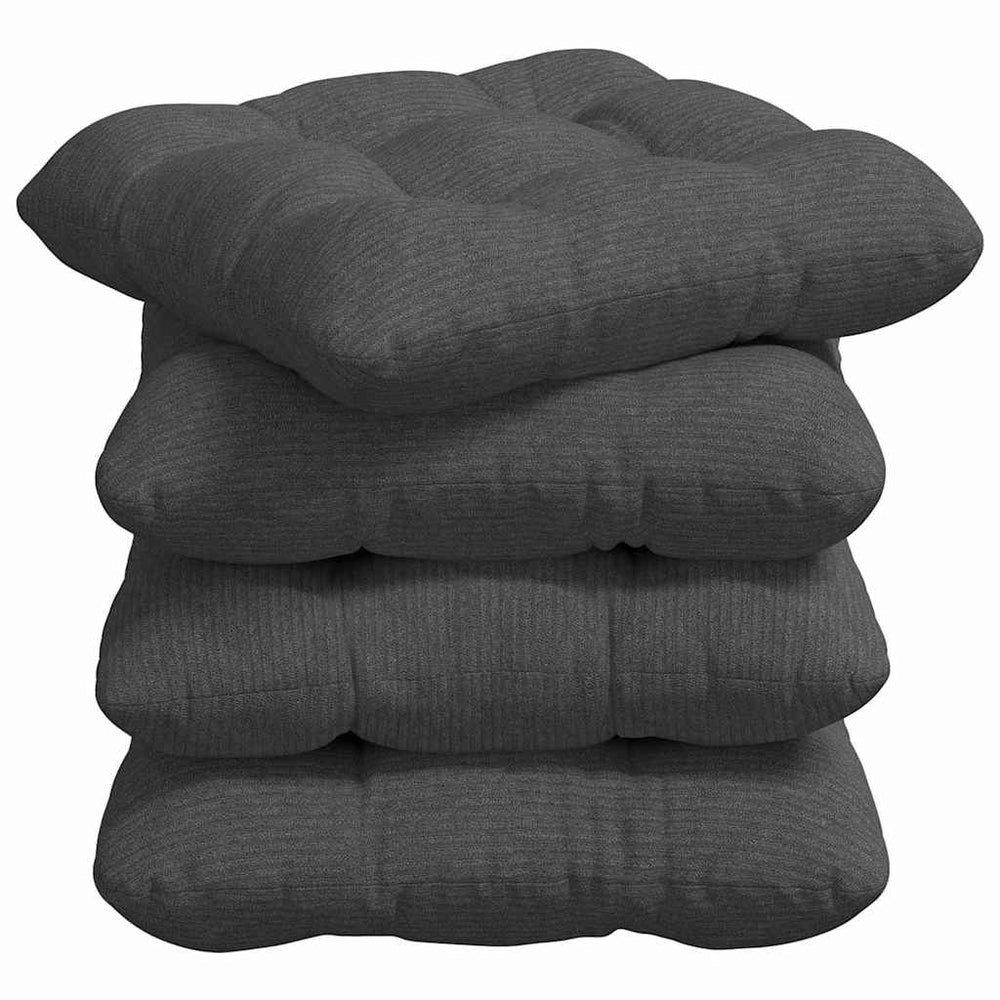 Sitzkissen 4er Set Dunkelgrau Cord 40x40 cm