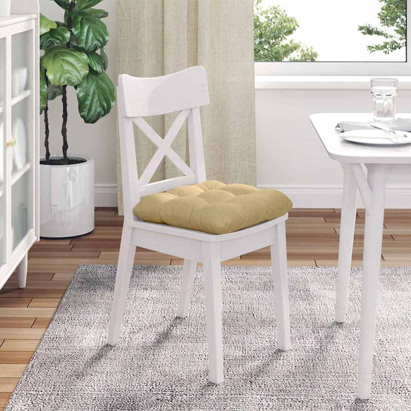 Sitzkissen 4er Set Grau-Grün Cord 40x40 cm
