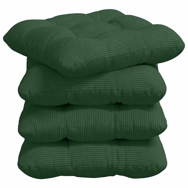 Sitzkissen 4er Set Dunkelgrün Cord 40x40