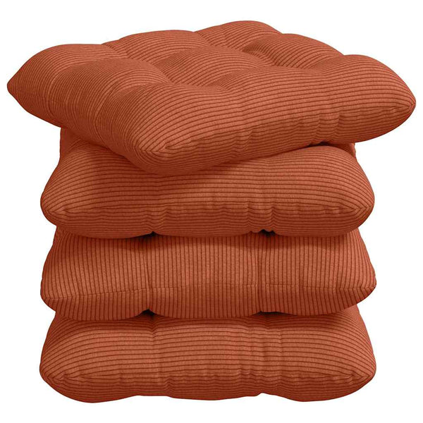 Sitzkissen 4er Set Rot-Orange Cord 40x40cm