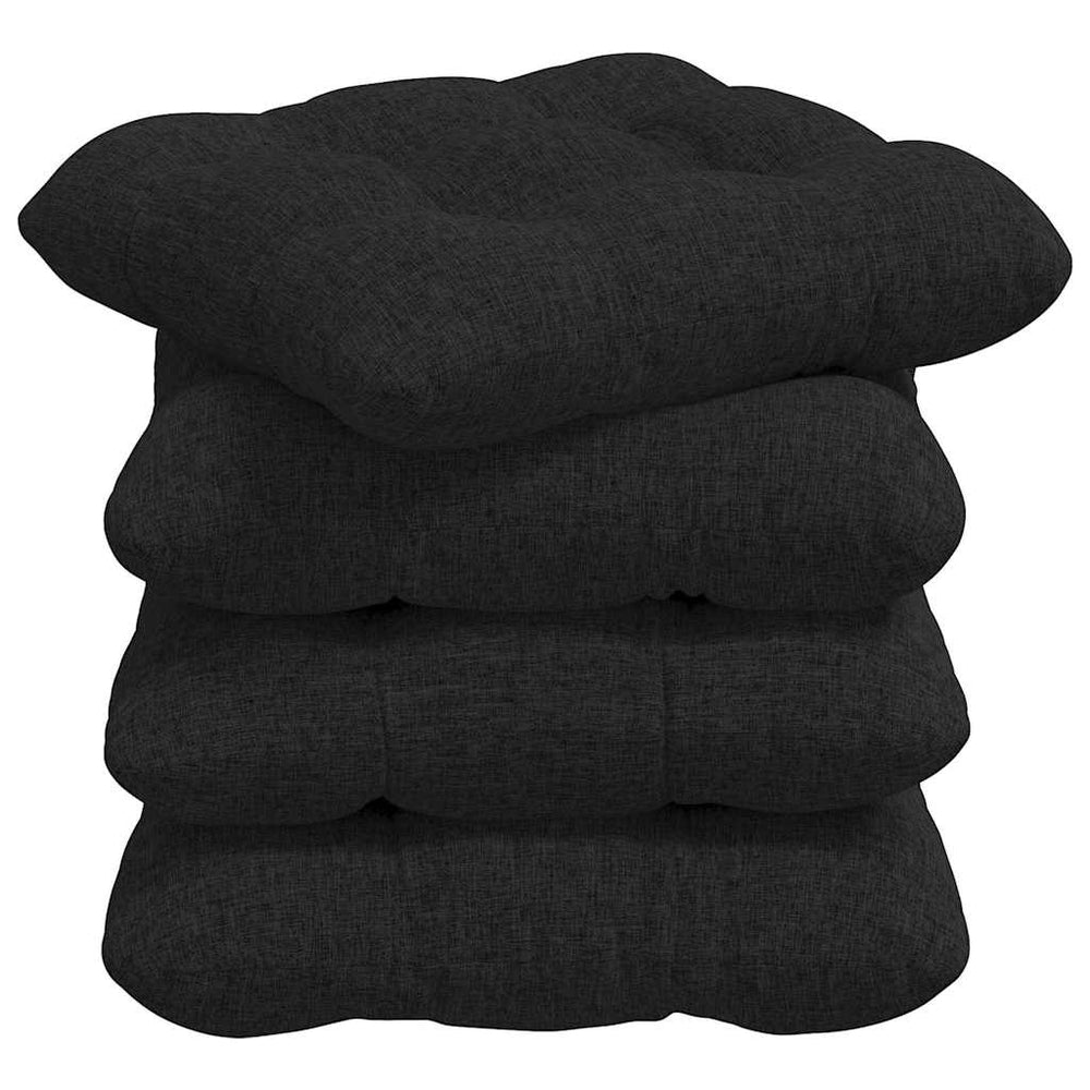 Schwarze Sitzkissen, 4er-Set, 45x45 cm