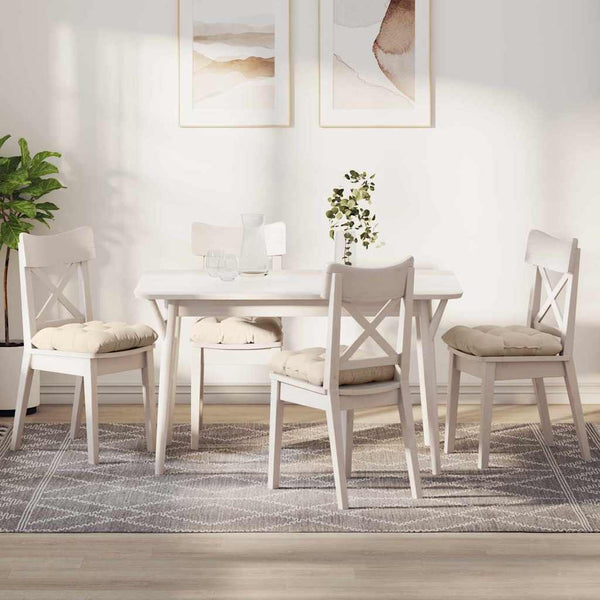 Sitzkissen Beige 4er Set Mikrofaser 45x45 cm