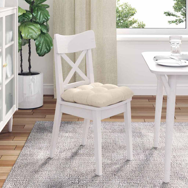 Sitzkissen Beige 4er Set Mikrofaser 45x45 cm