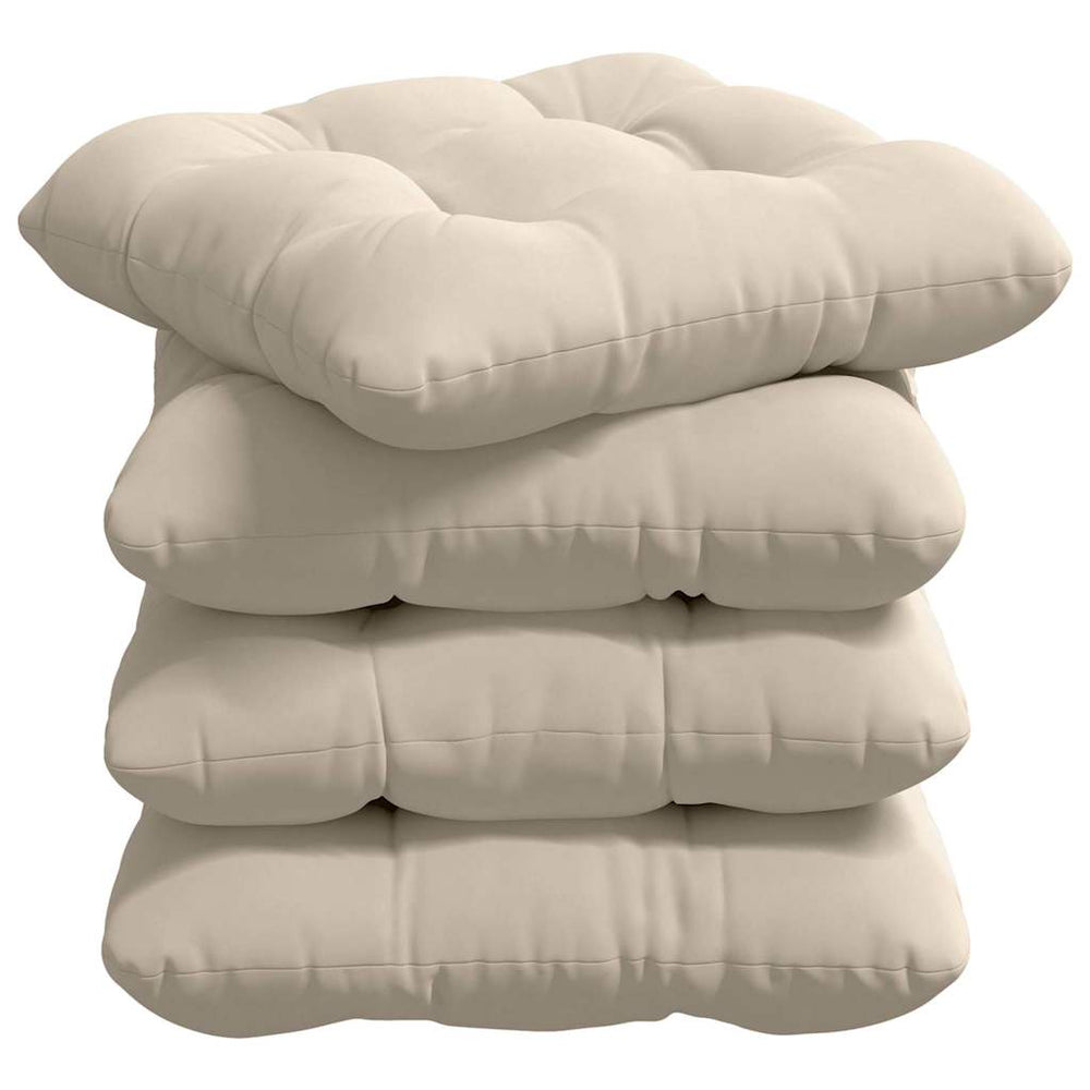 Sitzkissen Beige 4er Set Mikrofaser 45x45 cm