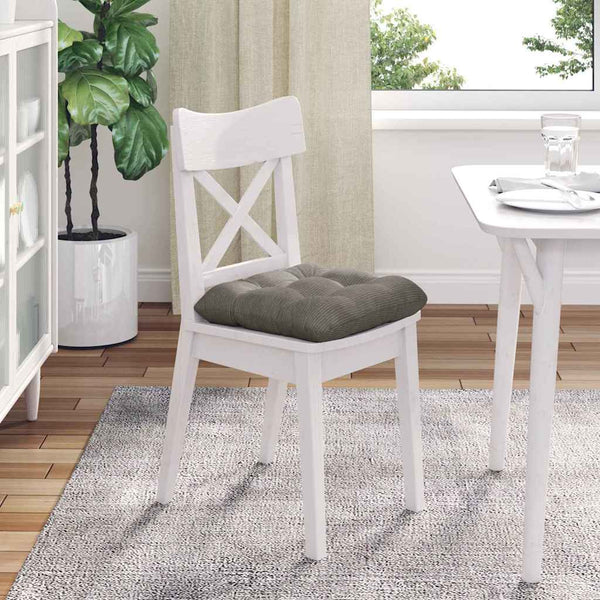 Sitzkissen 4er Set Hellgrau Cord 45x45 cm